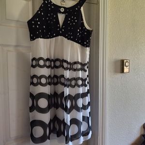 A cute black and white size 14  summer dress.